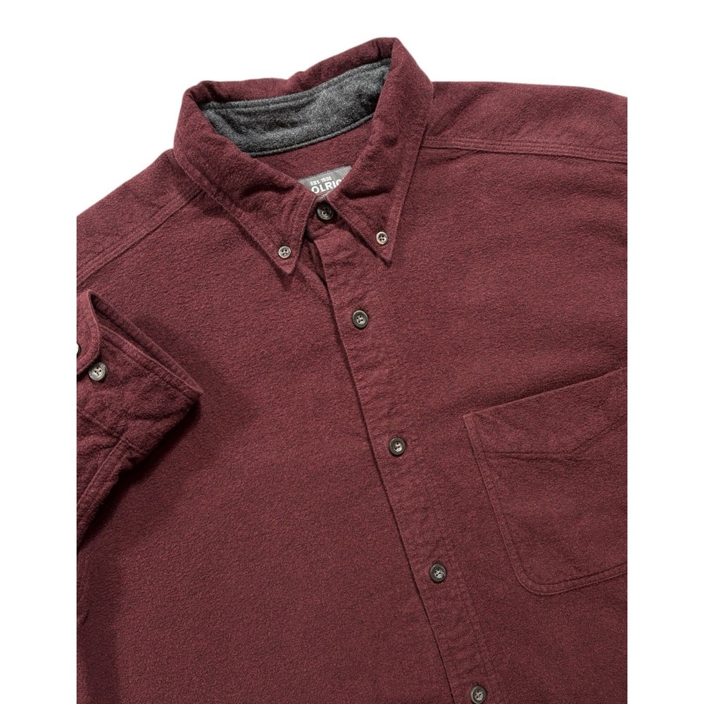 Woolrich Mens Flannel Shirt Button Down L/S Casual Ruby Heather Large -1043โ